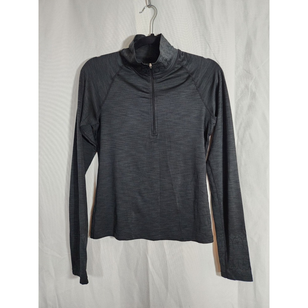 Prana Womens Base Layer Black Athletic Long Sleeve Pullover Detailed Edge Size L